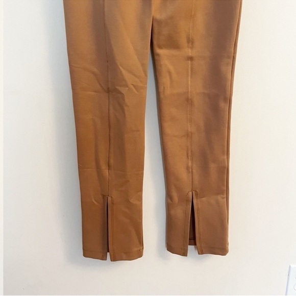 Anthropologie Maeve Tan Slim Fit Ponte Pants Elastic Waist Size XS Back Slit - Picture 5 of 7